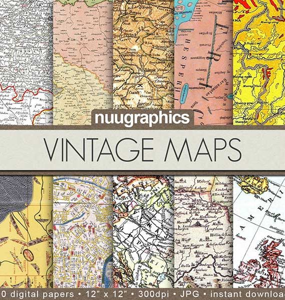 Map Scrapbook Paper