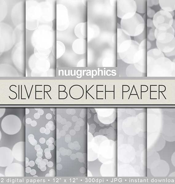 Silver Bokeh Digital Paper